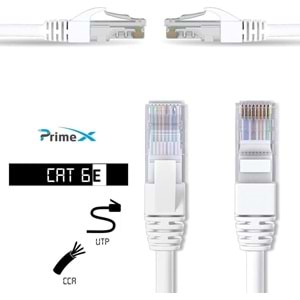 PrimeX PX-CAT620G 23AWG Gri 20 Metre Cat6E Ethernet Kablosu, Gigabit Cat6 internet Kablosu (Gigabit)