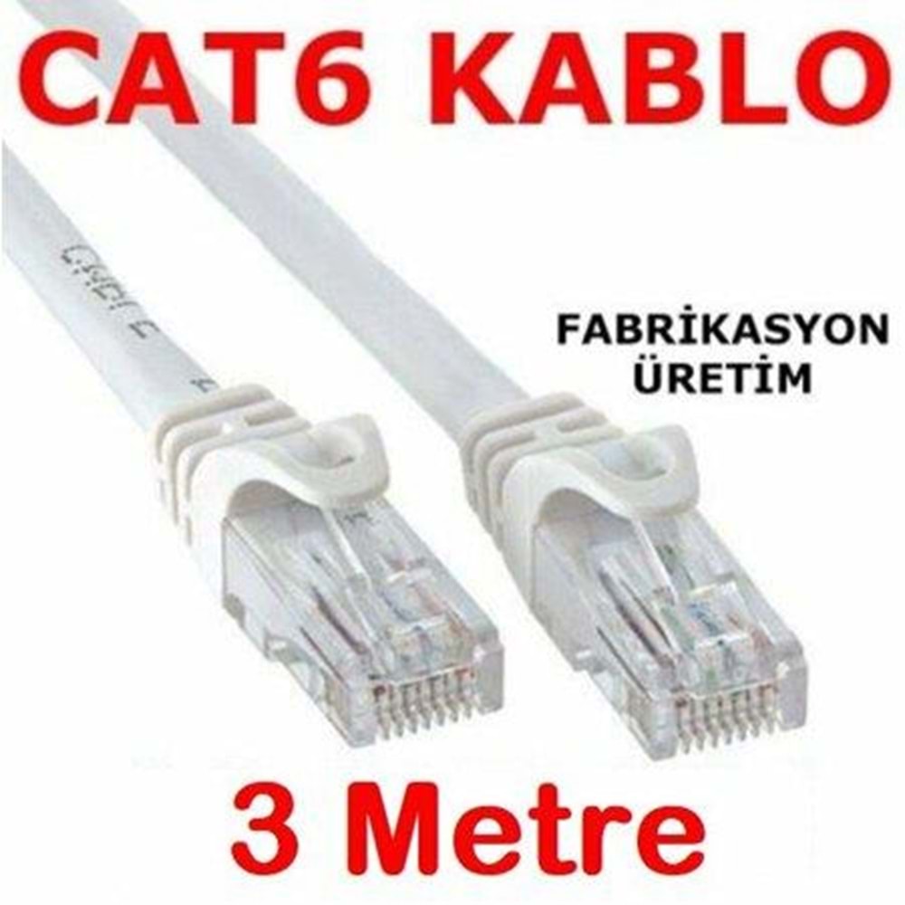 NBTech NB-CAT63G 23AWG 3 Metre Gri Cat6 Ethernet Kablosu (Gigabit)