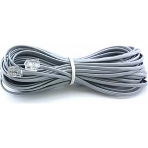 PrimeX PX-KKT05 2CX0.10mmx7 5 Metre ADSL RJ11 Telefon Kablosu Gri