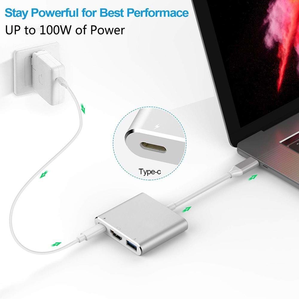 NBTech NB-U515 Gri Metal Type-C to 4K HDMI + USB 3.0 Çevirici Adaptör