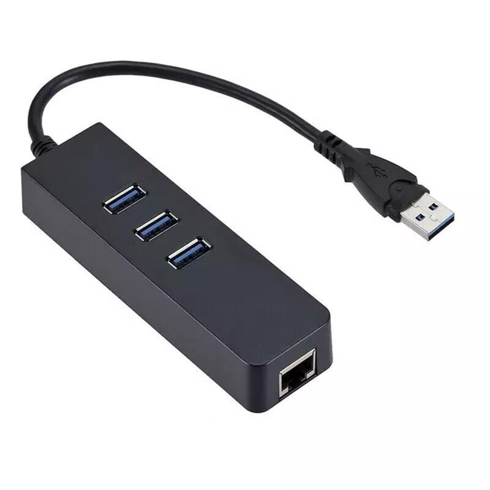 NBTech NB-U605 USB3.0 to Ethernet + 3x USB3.0 Çoklayıcı, USB3.0 Gigabit Ethernet Çevirici +USb Çoklayıcı, USB 3.0 Hub