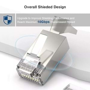 NBTech Nb-J7100M Cat7 Metal Konnektör Rj45 CAT7 Jack + Ayraç 100 lü Paket