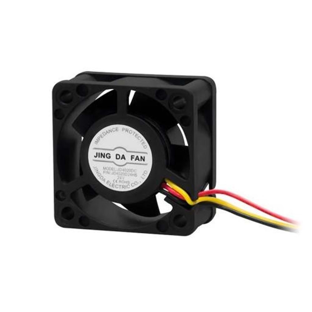 JING JD4020DC DC 24V 0.10A 4x4 20mm 3 pin Soketli fan Kutulu