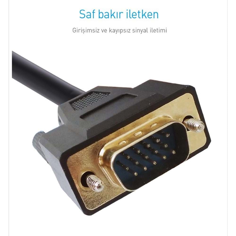 PrimeX Prolink TPB002-1500 15 Metre Vga Kablo Filtreli, Vga to Vga Kablo Altın Uçlu
