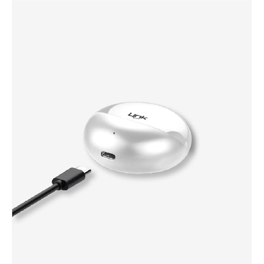 LinkTech PREMIUM Beyaz TW20 ENC IPX4 350mAh BT V5.3 Type C Kulak İçi Bluetooth Kulaklık