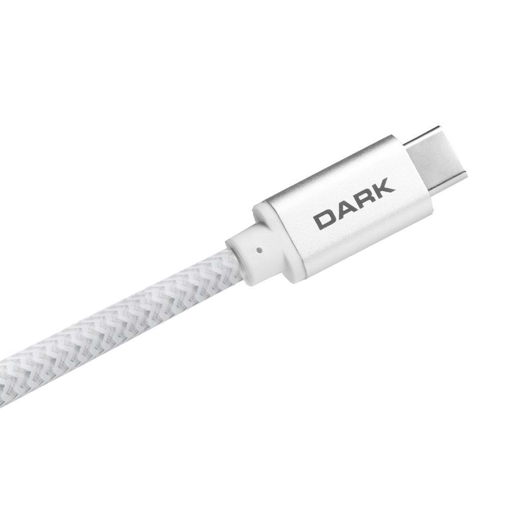 Dark Beyaz 1m USB Type-C 240W PD Ultra Hızlı Şarj ve 480Mbps Örgülü Kablo DK-CB-USB240PD101