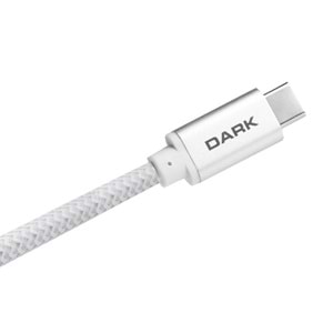 Dark Beyaz 1m USB Type-C 240W PD Ultra Hızlı Şarj ve 480Mbps Örgülü Kablo DK-CB-USB240PD101
