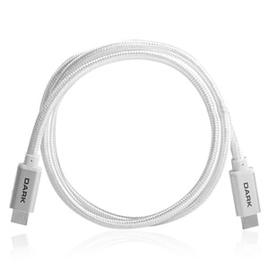Dark Beyaz 1m USB Type-C 240W PD Ultra Hızlı Şarj ve 480Mbps Örgülü Kablo DK-CB-USB240PD101