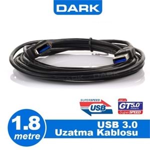 Dark USB 3.0 1.8m Uzatma Kablosu USB3.0 A Tip ( DK-CB-USB3EXTL180)